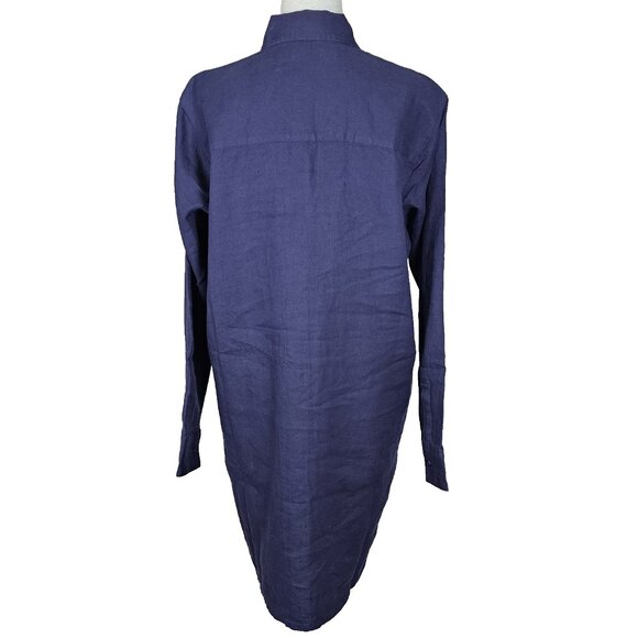 Outerknown Shirt Dress Womens Small Linen Long Sleeve Pockets Organic Cotton - Picture 7 of 9